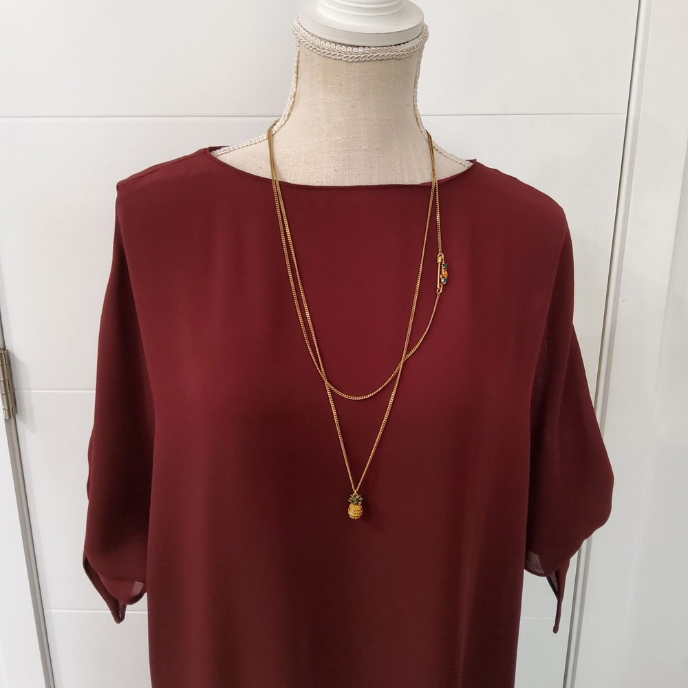 Marc Jacobs Gold Pineapple Double Chain Necklace